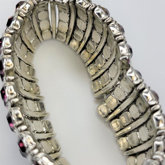 Purple Crystal Rhinestones Stretch Bracelet - Picture 7 of 9